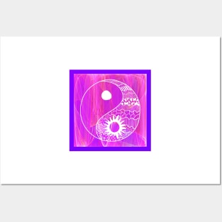 Yin Yang on Pink Posters and Art